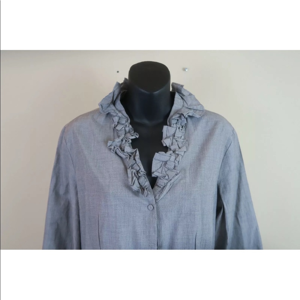 Talbots women’s blouse longsleeve gray size 12